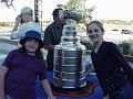 Stephanie and Gretchen with the Stanley Cup Horizonal